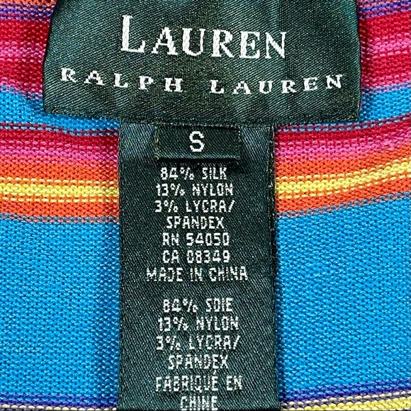 Lauren Ralph Lauren size small rainbow striped sleeveless top, like new! EUC - Picture 8 of 10